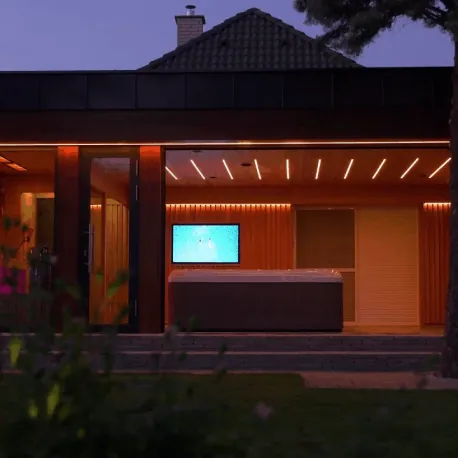 Outdoor wellness house with jacuzzi