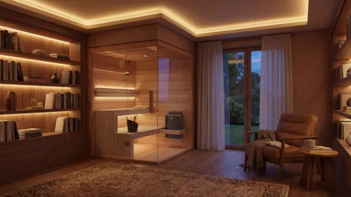 Indoor Finnish sauna design and construction