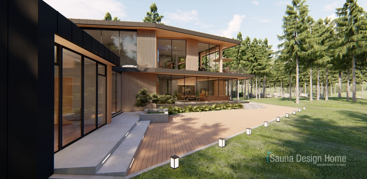 Outdoor terrace cladding, facade design