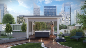 Pergola with zipSCREEN shading in White.