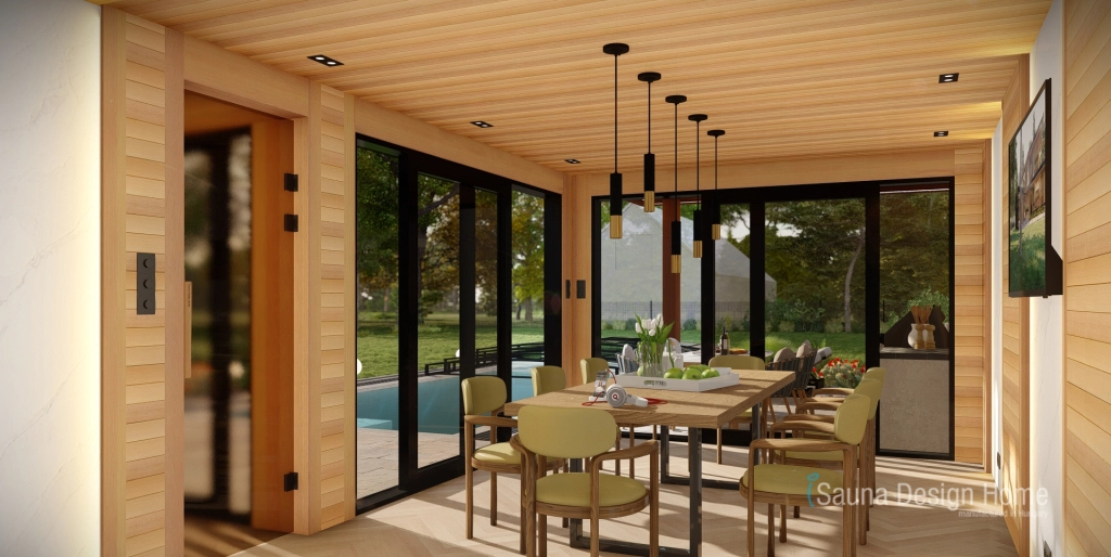 Dining Area with Sliding Doors