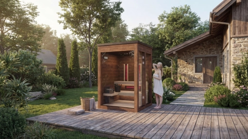 Outdoor combined sauna construction - eco design