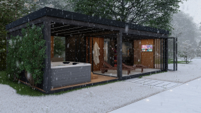 Sauna house with jacuzzi