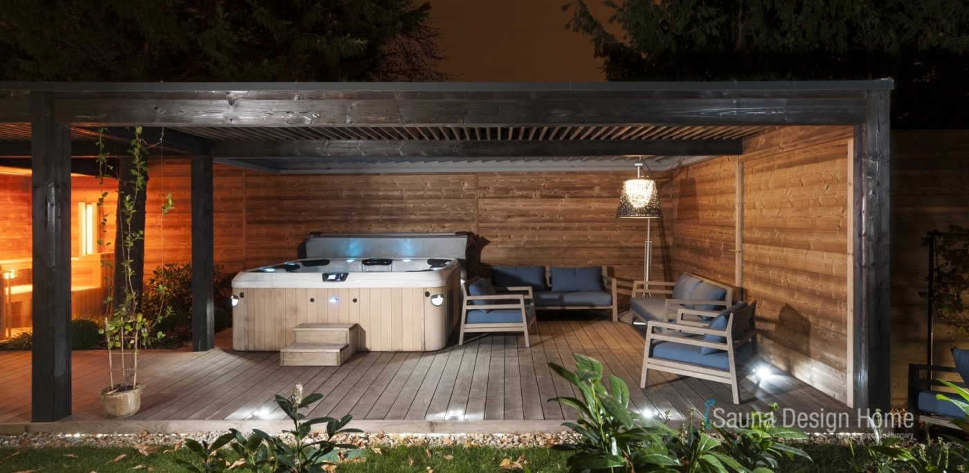 outdoor family sauna house and wellness