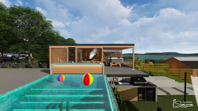 outdoor sauna house visual view