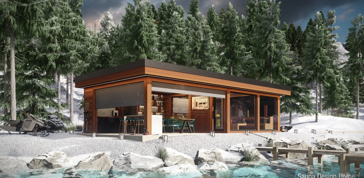 sauna house with energy-saving technology