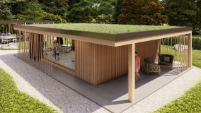 Sauna with green roof